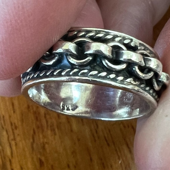 Vintage Sterling Silver Chain Link Ring - Picture 1 of 11
